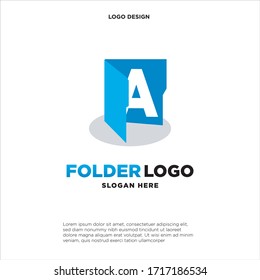 simple and clean illustration logo design initial A chart folder.