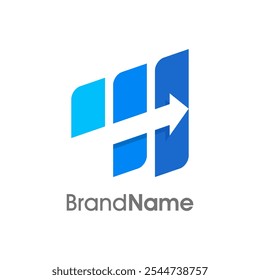 Diseño simple y limpio del logotipo de la ilustración para la compañía financiera, comercial y de inversión.
