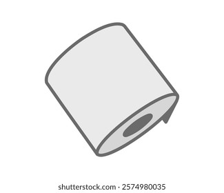 Simple, clean illustration of a roll of paper. Perfect for websites, apps, or presentations needing a clean, minimalist design.  Versatile and easily adaptable to various contexts.