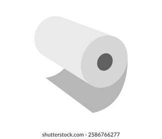 Simple, clean illustration of a roll of paper.  Perfect for concepts of cleanness, renewal, or new beginnings.  Use in presentations, websites, or as a simple graphic element.