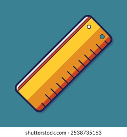 A simple and clean illustration of a ruler, perfect for educational materials, school supplies, or any project that requires a touch of geometry. This vector graphic is ideal for creating icons.