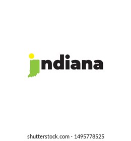 simple, clean indiana map logotype idea design vector icon illustration