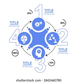 Einfache und saubere Infografik in blau-weißer Farbe