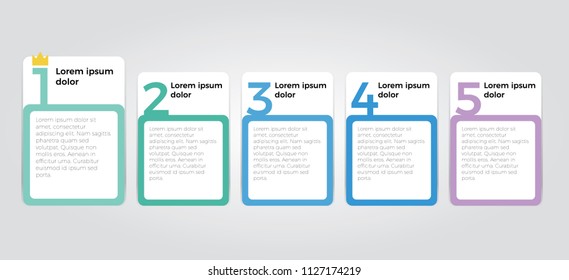 simple clean infographic element design with five number options use for step, workflow, diagram, banner, process, business presentation template, web design, list, timeline.