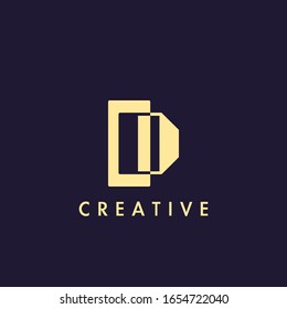 Simple Clean Initial Letter  D Logo Icon Vector Design