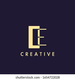 Simple Clean Initial Letter  E Logo Icon Vector Design