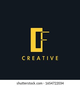 Simple Clean Initial Letter  F Logo Icon Vector Design