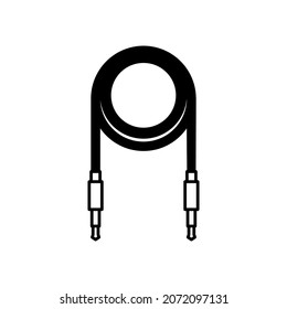 Simple And Clean Jack Cable Roll Vector Icon Illustration On White Background