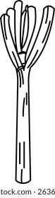 Simple and Clean Japanese Leek Line Art