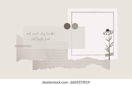 Simple and Clean Journaling Stickers Poster Background - Aesthetic Scrapbook Background