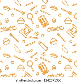 Simple clean kitchen tools seamless pattern