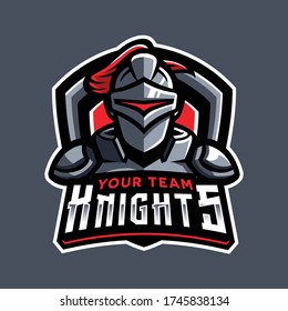 Simple clean knight sport logo design