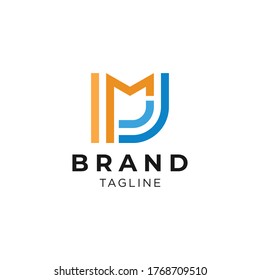 Simple and Clean Letter M and J Initials Premium Logo Vector