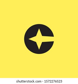 Simple and Clean letter mark C with star design logo concept.
