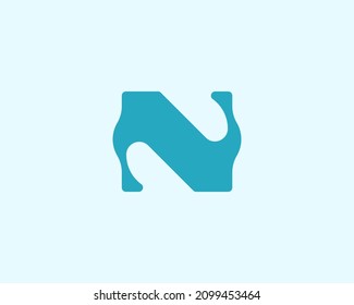Letra simple y limpia N plantilla de diseño de logotipo, eps10 aislado