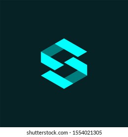 simple and clean letter s hexagon logo