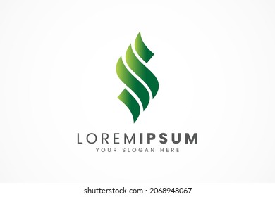 Simple and Clean Letter S Wavy logo or icon template