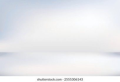 Simple and clean light box space vector design background. Stylish gray abstract card. Trendy blank backdrop texture. Neutral pastel colored surface. Design banner. Silver gray gradient empty room.