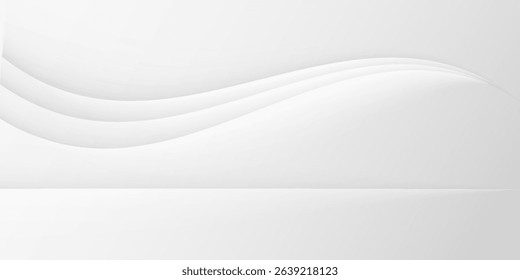 Simple and clean light box space vector design background. Stylish gray abstract card. Trendy blank backdrop texture. Design banner. Silver gray gradient empty room. vector dynamic illustration