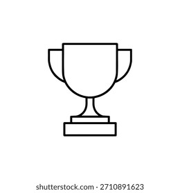 Un icono de arte lineal simple y limpio de un trofeo, que representa la victoria, el logro y el éxito.