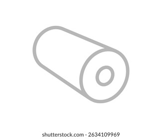 Ilustración de arte lineal simple y limpia de un rollo.  Perfecto para representar conceptos de embalaje, industria o continuidad. Utilícelo como ícono de Sitio web, App o elemento de infografía.