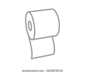 Simple, clean line art illustration of a roll of paper.  Perfect for representing concepts of beginnings, continuity, or processes.