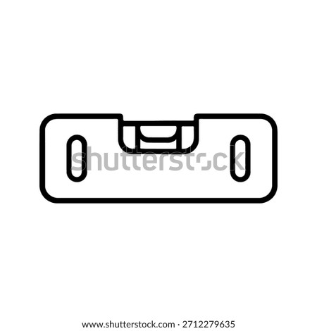 A simple, clean line art illustration of a spirit level tool, perfect for construction, DIY, and measurement concepts.