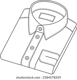 A simple, clean line icon of a neatly folded dress shirt. Perfect for fashion illustrations, infographics, or design projects.
