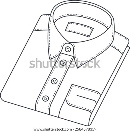 A simple, clean line icon of a neatly folded dress shirt. Perfect for fashion illustrations, infographics, or design projects.