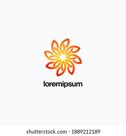 Logo simple et propre. Logo Abstrait. Soleil Bloom.