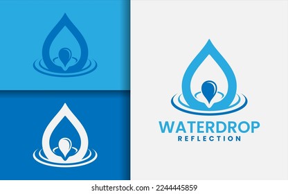 A simple and clean logo concept featuring a blue waterdrop, representing purity, refreshment, and perfect for use in environmental or water-themed projects.