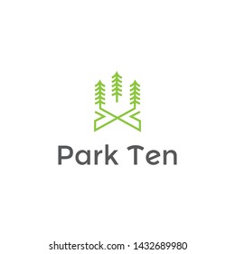 simple and clean logo design for building, environment, park or outdoor