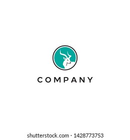 simple and clean logo design with a Deer