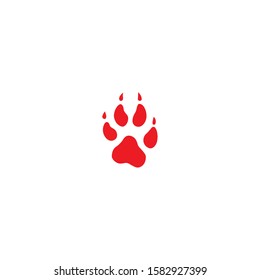 Simple and clean Logo design with dog footprint logo icon