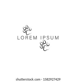 Simple and clean Logo design with dog footprint logo icon