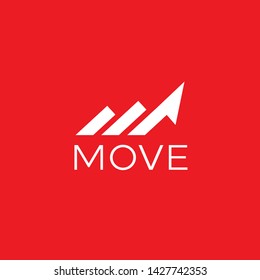 Simple And Clean Logo Design With Initial M Forming Moving Or Arrow