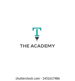 simple and clean logo design with initial T and pen or pencil