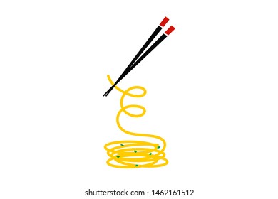 Simple and Clean logo design Initial E combine with noodle.