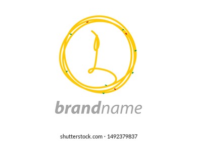 Simple and Clean logo design noodle. Combining initial I in circle noodle.