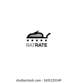 simple and clean logo design with a rat and stars