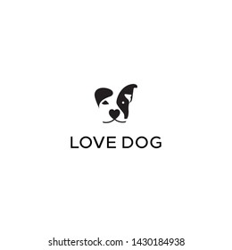 simple and clean logo with dog head