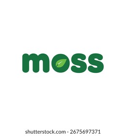Un logotipo simple y limpio para 'musgo' con una hoja verde que reemplaza la 'o', sobre un fondo blanco.