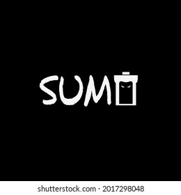 simple, clean logotype. initials or wordmark sumo logo using hidden message typography style. unique vector icon illustration inspiration