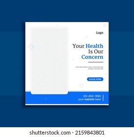 Simple and clean medical healthcare social media post template design