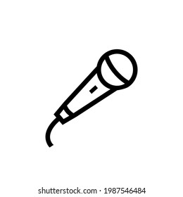 Simple and Clean Microphone Outline Vector Icon