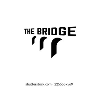 Simple Clean Minimalist Bridge Logo Design Template