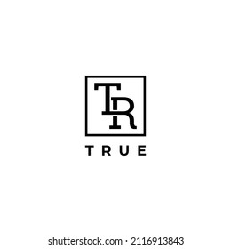 Simple Clean Minimalist Letter Mark TR Logo Design Template