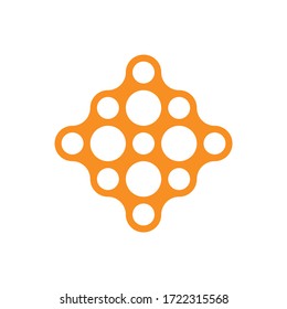 Vector de concepto de logotipo de círculo de puntos simple y moderno