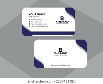 Simple, clean, modern creative  cinimal Vector Corporate Business card template design layout in rectangle size.