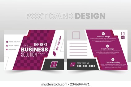Plantilla de EDDM de correo electrónico moderno simple y limpio. Diseño moderno de plantillas de postales para empresas creativas con formas geométricas. Diseño de tarjeta postal de empresa, diseño de tarjeta de evento.